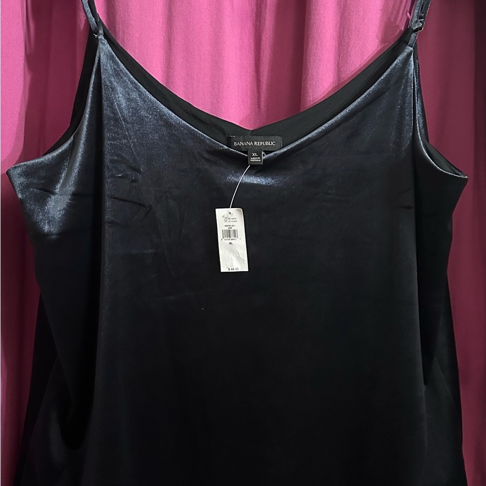 Banana Republic Black Charcoal Gray velvet Women's Top